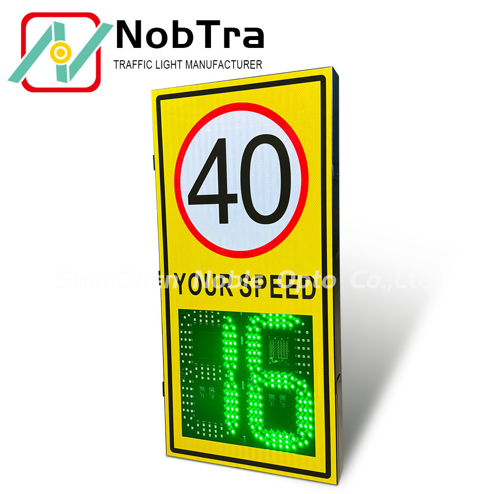 Solar Powered Radar Feedback Sign 1-250km/h Speed Limit Painted Iron Board