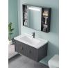 Buy cheap Grey Black Ceramic Wash Basin Cabinet Set Aluminium Mirrored Bathroom Cabinet Vanity from wholesalers