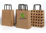 Recycled Craft Luxury Laminated Bags , Easy To Carry Paper Goodie Bags With
