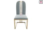 Rose Golden High Back Dining Chairs Velvet Seat W48 * D42 * H103cm Without Arm
