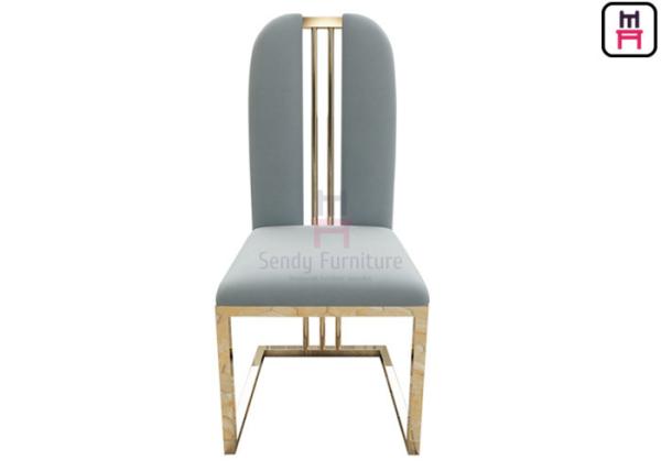 Buy cheap Rose Golden High Back Dining Chairs Velvet Seat W48 * D42 * H103cm Without Arm from wholesalers