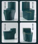 Green Ceramic Washdown Bathrooms Toilets Square Diamond Shape