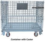 Durable Collapsible Wire Container Industrial Wire Storage Bins 47”X40”X35”