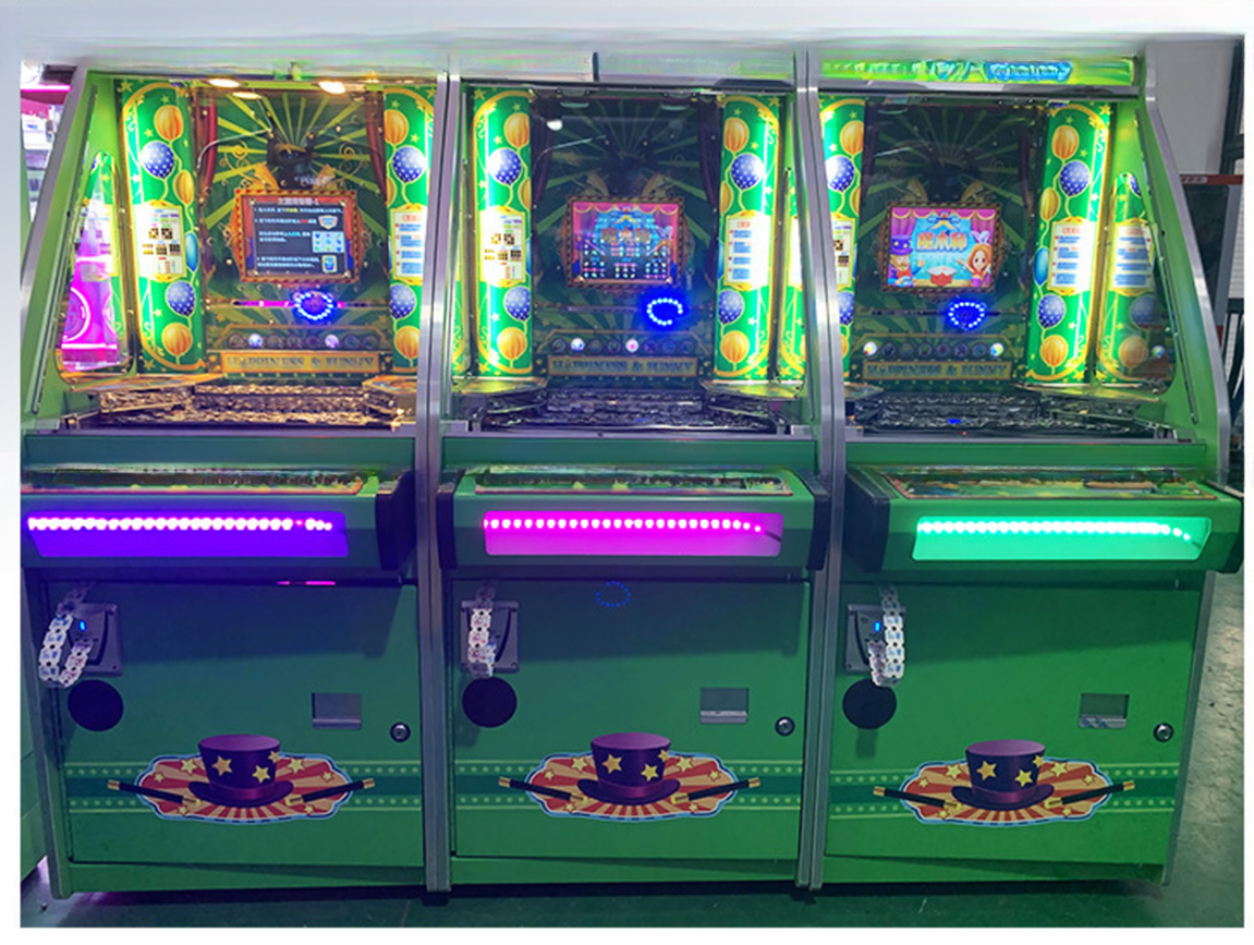 Metal Joker Magician Ticket Arcade Games Coin Pusher Game Machine