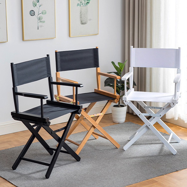 Logo None or Custom Logo Tall Wooden Folding Director Chair for Outdoor Indoor Camping