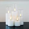 Buy cheap Birthdays Weddings Clear Glass Flameless Pillar Candles With Timer Flickering Glass Pillar Light from wholesalers