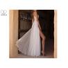 Buy cheap Embroidery Beading Sexy Halter Bridal Gowns Deep V Neck Chiffon High Slit from wholesalers