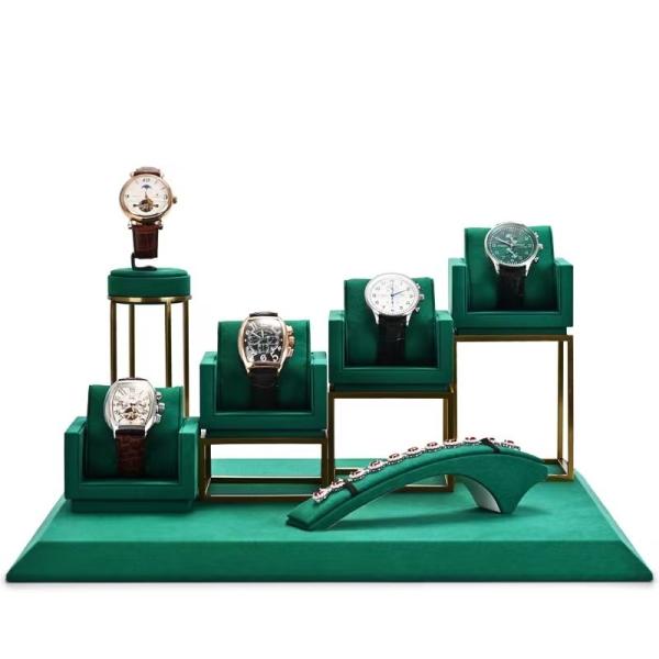 Buy cheap ROHS High End Suede Luxury Watch Display Wrist Watch Holder Stand from wholesalers