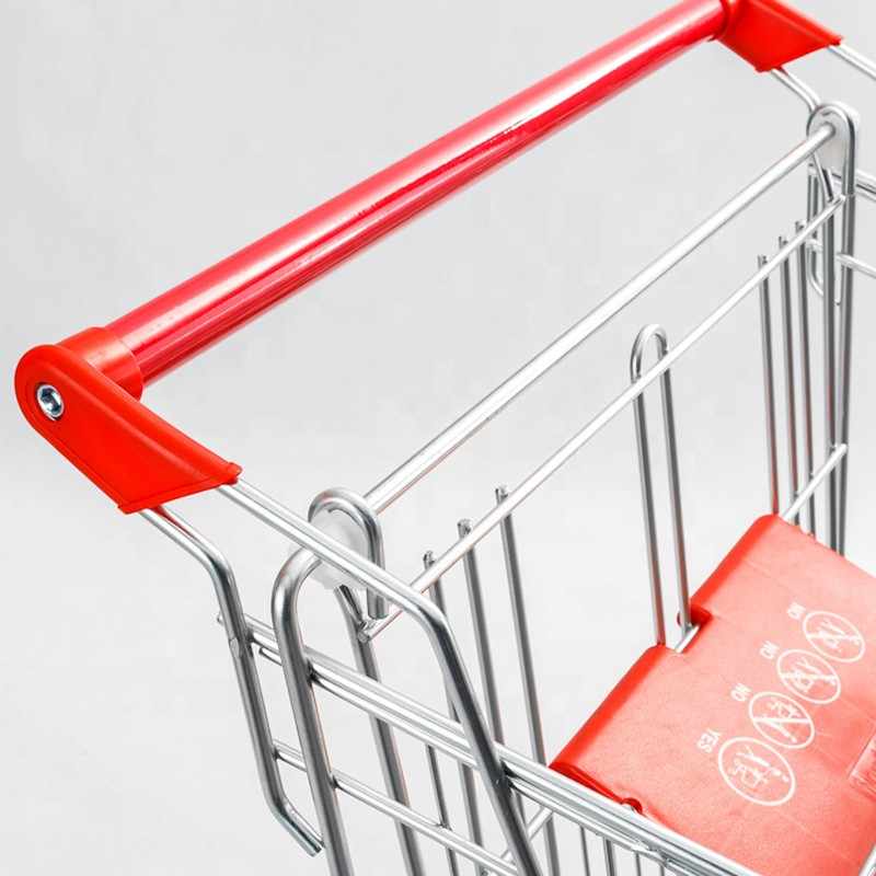 Zinc Plated 0.87M 80LTR Lightweight Shopping Cart With Wheels For Retail Shop