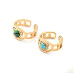 Ring women's fashion niche design sense titanium steel peacock stone women's