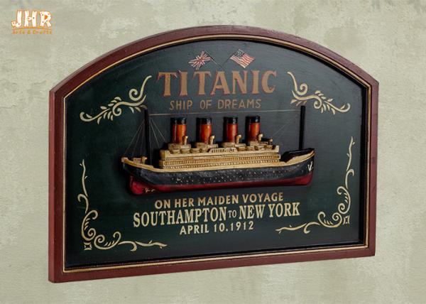 Buy cheap Memorial Titanic Wall Decor Wooden Wall Plaques Resin Cruise Ship Antique Wood Pub Sign from wholesalers