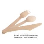 160mm JFB Craft Disposable Kraft Paper Wooden Cutlery Set With Napkins