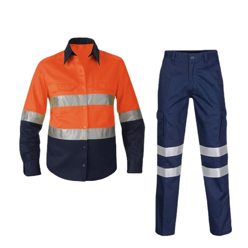 Reflective Strips Workwear Uniform For Construction Sites, Railway Docks Labor Protection