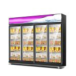 Double Doors Frozen Food Ice Cream Refrigerated Showcase Vertical Freezer