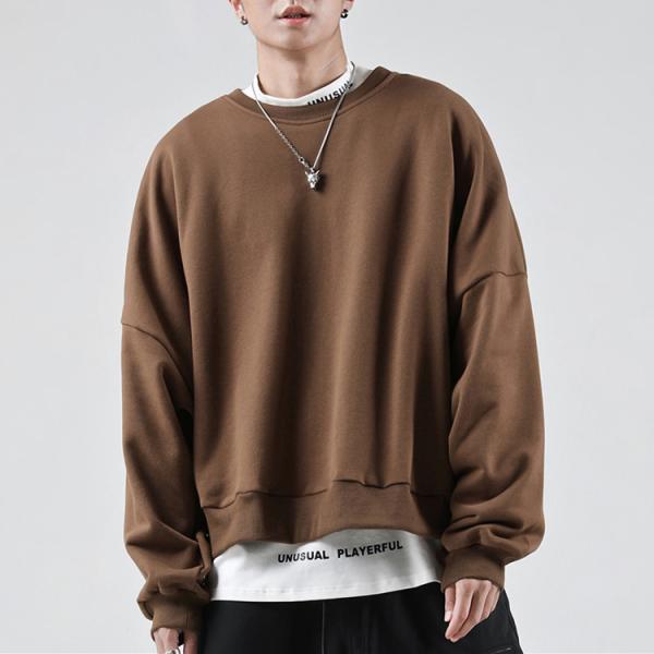 Buy cheap Drop Shoulder French Terry Cotton Blank Plain Mens Oversized Crewneck Sweatshirts from wholesalers