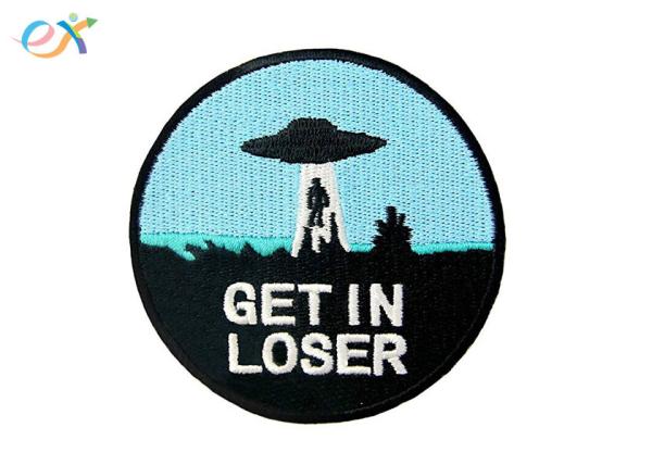Quality Round Shape Iron On Embroidered Patches Polyester Material For Garment Accessories for sale