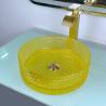 Buy cheap Yellow Crystal Glass Wash Basin Cylindrical Shape Countertop Vessel Sink from wholesalers
