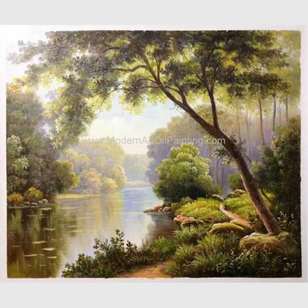 Buy cheap Paintings Of Landscapes Scenery Fresh Forest Modern Abstract Wall Art Oil Painting from wholesalers