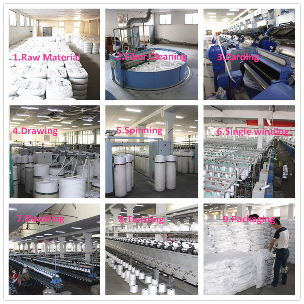 Custom Raw White 100% Spun Polyester Yarn as Customerized Length Packing