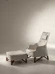 Removable MOBIUS Tan Leather Armchair , Luxury White Leather Armchair