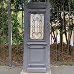 Classic Main Entrance Wooden Door Design 2.1m Solid Wood French Doors