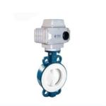 Fluorine Anti Corrosive Electric Actuated Butterfly Valve Dn40 - Dn1000 Mid