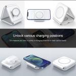 Magnetic 3 In 1 Wireless Charging Station Folding for Mobile Phone Support