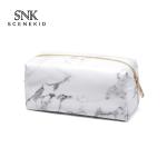 Luxury Travel White Marble Waterproof PU Wash Makeup Toiletry Bag