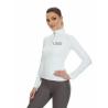 Buy cheap White Quick Drying Horse Riding Tops Ladies 1/4 Zipper Long Sleeve Shirts from wholesalers