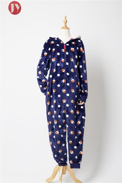 Buy cheap Super Soft printed Adult hoodie plush Onesie breathable footed pajamas Family Sleepwear OEM from wholesalers