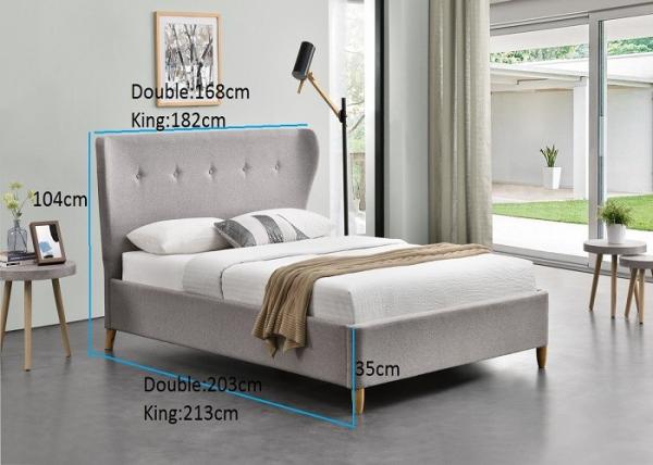 Buy cheap Fabric Double Children Upholstered Bed With Tufted Tall Headboard from wholesalers