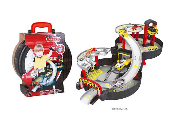 Buy cheap 24 " Portable Kids Toy Vehicles Parking Garage With Assembly Track 2 Cars from wholesalers