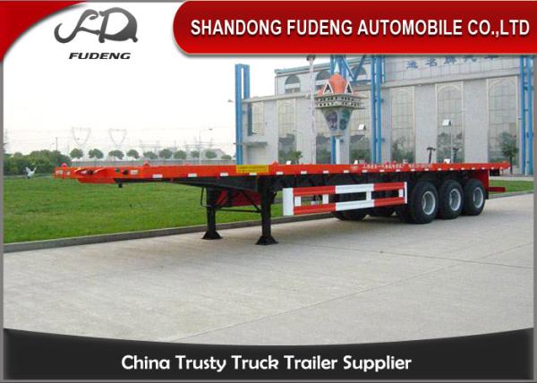 Buy cheap 3 axles 20ft 40ft platform flatbed semi trailer shipping container trailers for sale from wholesalers