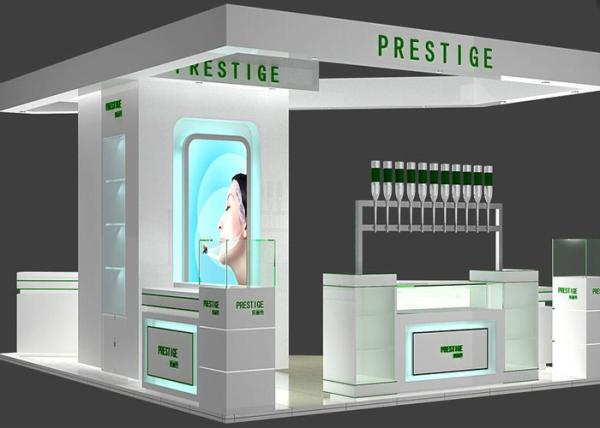Buy cheap Wooden Cosmetic Display Cabinet With LED Lighting , Makeup Display Shelves from wholesalers