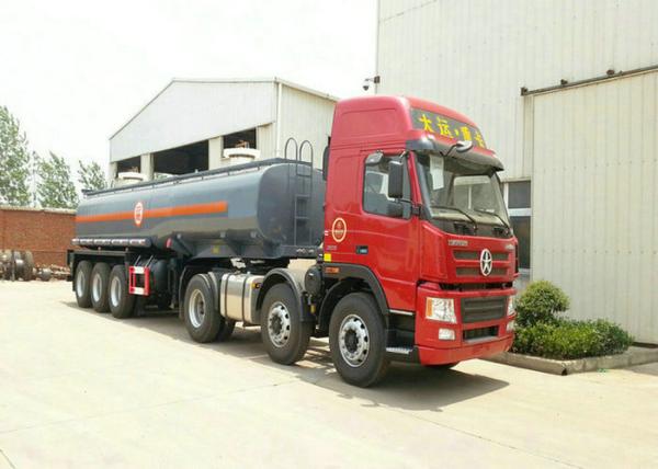 Buy cheap 3 Axles Spring Suspension Chemical Tanker Truck For 33CBM Sodium Hypochlorite NaOCl from wholesalers