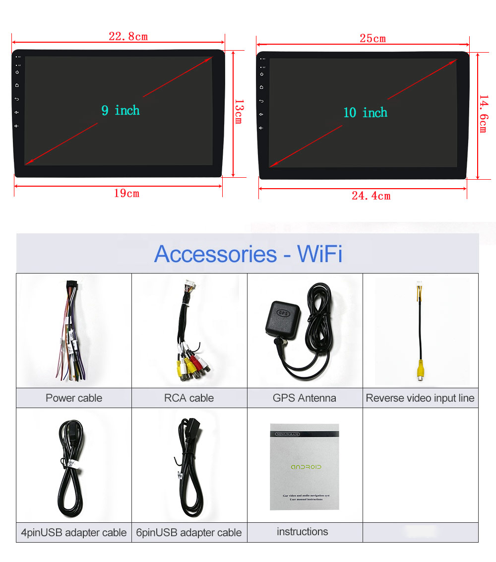 OLED Screen Type 9 inch Universal Car Navigation System with BT and Built-in Gps