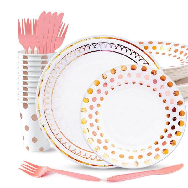 Buy cheap Wedding Elegant Recyclable Environmentally Friendly Disposable Plates And Cutlery from wholesalers