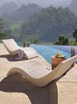 Eco Friendly Beach Swimming Pool PE Rattan S Shaped Lying Bed Lounge Leisure