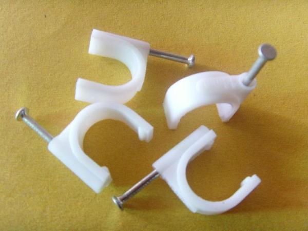 Buy cheap PE Material Round Nail Cable Clip Fasteners for Indoor & Outdoor Wiring 100 pcs / bag from wholesalers