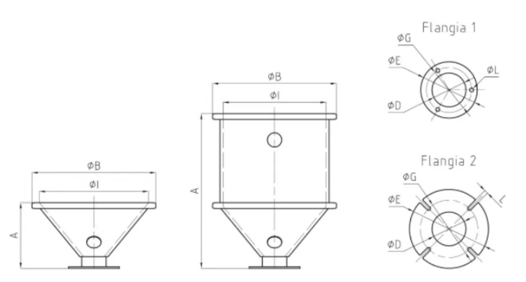 304 Stainless Steel Hopper 7L SS Hopper Process And Maintenance