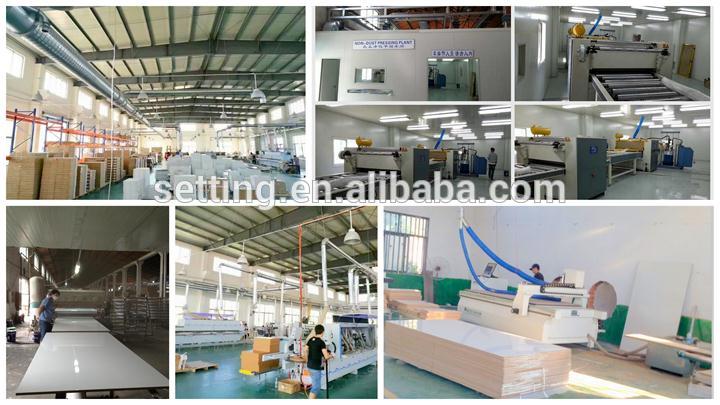 high gloss marble color acrylic faced MDF board, acrylic coated MDF for Kitchen