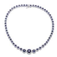 Buy cheap Luxury Ruby Gemstone Necklace A Grade Cubic Zirconia Gemstone Necklace 925 Sterling Silver Sterling Silver Necklace product