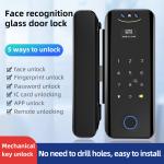 Smart Home Door Lock Tuya Face Recognition Glass Door Lock Digital Lock