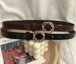 3cm Wide Women's Fashion Leather Belts Twisted Flower Shape Buckle Rose Gold