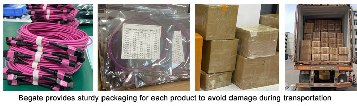 OM4 8Cores 12cores Female Elite MPO Patch Cable For QSFP Transceivers