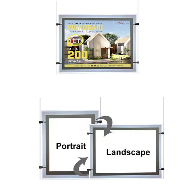 Custom Backlit Lightbox Led Crystal Frame Ultra Slim Outdoor Advertising Light