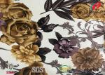 Animal Printed Polyester Velvet Fabric , Crushed Velvet Material For Upholstery