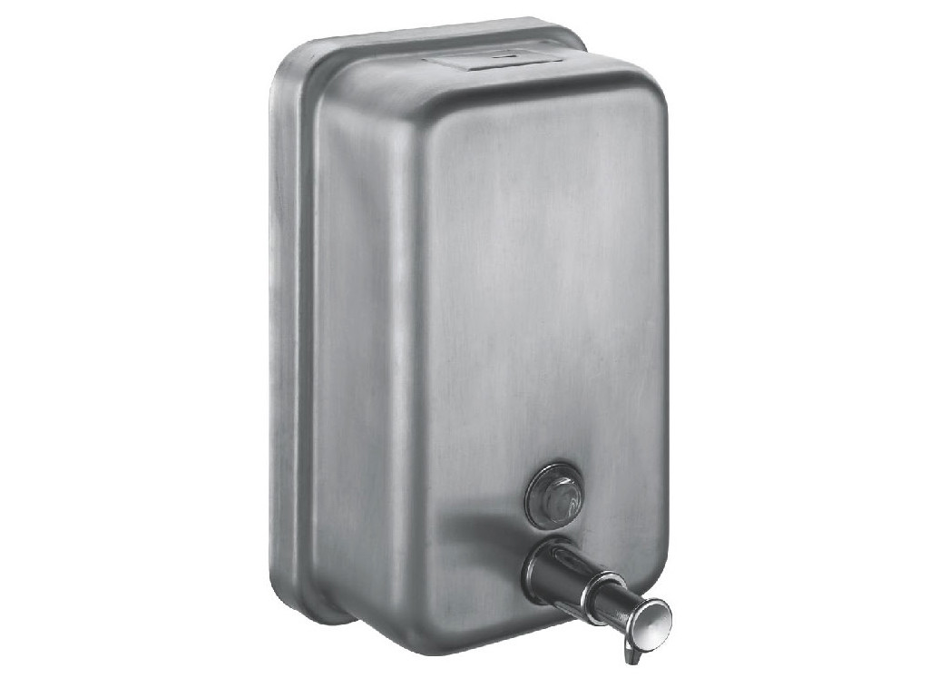 Inox material Washroom Hub Brushed Stainless Steel Soap Dispenser 1000ml Vertical Dispenser