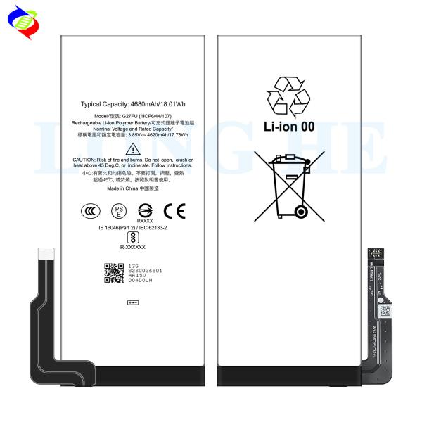 Double IC Protection G27FU 3.87V 4600mAh Li-po Rechargeable Battery for Pixel 5A 5G