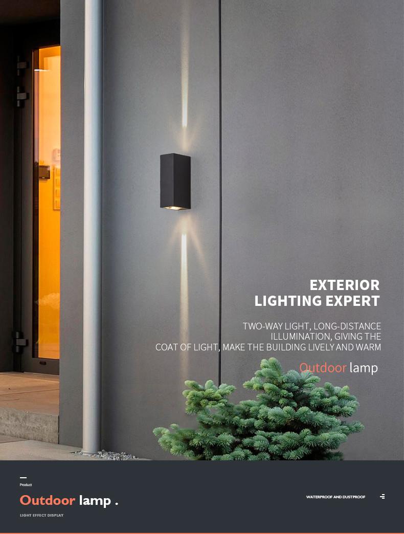 4W 14w Outdoor Waterproof LED Wall Lights 4x12x6mm 8x5.5x16.5mm